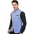 PrintCulture Men Solid Blue Cotton Blend Nehru Jacket