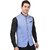 PrintCulture Men Solid Blue Cotton Blend Nehru Jacket