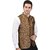 PrintCulture Men Solid Brown Cotton Blend Nehru Jacket