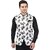 PrintCulture Men Printed Black Cotton Blend Nehru Jacket