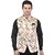 PrintCulture Men Floral Red Cotton Blend Nehru Jacket