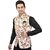 PrintCulture Men Floral Red Cotton Blend Nehru Jacket