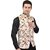 PrintCulture Men Floral Red Cotton Blend Nehru Jacket