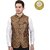 PrintCulture Men Printed Brown Cotton Blend Nehru Jacket