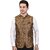 PrintCulture Men Printed Brown Cotton Blend Nehru Jacket