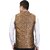 PrintCulture Men Printed Brown Cotton Blend Nehru Jacket