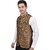 PrintCulture Men Printed Brown Cotton Blend Nehru Jacket