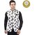 PrintCulture Men Printed Black Cotton Blend Nehru Jacket