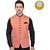 PrintCulture Men Solid Orange Cotton Blend Nehru Jacket
