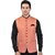 PrintCulture Men Solid Orange Cotton Blend Nehru Jacket