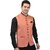 PrintCulture Men Solid Orange Cotton Blend Nehru Jacket
