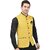 PrintCulture Men Solid Yellow Cotton Blend Nehru Jacket