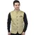 PrintCulture Men Solid Beige Cotton Blend Nehru Jacket