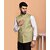 PrintCulture Men Solid Beige Cotton Blend Nehru Jacket