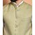 PrintCulture Men Solid Beige Cotton Blend Nehru Jacket