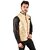 PrintCulture Men Woven Design Beige Cotton Blend Nehru Jacket