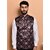 PrintCulture Men Printed Purple Cotton Blend Nehru Jacket