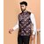 PrintCulture Men Printed Purple Cotton Blend Nehru Jacket