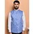 PrintCulture Men Solid Blue Cotton Blend Nehru Jacket
