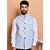 PrintCulture Men Solid Blue Cotton Blend Nehru Jacket