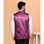 PrintCulture Men Printed Purple Cotton Blend Nehru Jacket