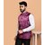 PrintCulture Men Printed Purple Cotton Blend Nehru Jacket
