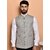 PrintCulture Men Solid Grey Cotton Blend Nehru Jacket