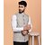 PrintCulture Men Solid Grey Cotton Blend Nehru Jacket