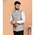 PrintCulture Men Solid Grey Cotton Blend Nehru Jacket