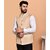 PrintCulture Men Solid Beige Cotton Blend Nehru Jacket