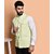 PrintCulture Men Solid White Cotton Blend Nehru Jacket
