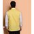 PrintCulture Men Solid Yellow Cotton Blend Nehru Jacket