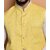 PrintCulture Men Solid Yellow Cotton Blend Nehru Jacket