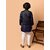 PrintCultr Boys Festive & Party Kurta, Waistcoat and Pyjama Set (Dark Blue)