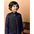 PrintCultr Boys Festive & Party Kurta, Waistcoat and Pyjama Set (Dark Blue)