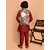 PrintCultr Boys Festive & Party Kurta, Waistcoat and Pyjama Set (Red)