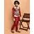 PrintCultr Boys Festive & Party Kurta, Waistcoat and Pyjama Set (Red)