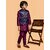 PrintCultr Boys Festive & Party Kurta, Waistcoat and Pyjama Set (Purple)