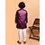 PrintCultr Boys Festive & Party Kurta, Waistcoat and Pyjama Set (Purple)