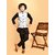 PrintCultr Boys Festive & Party Kurta, Waistcoat and Pyjama Set (Black)
