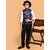 PrintCultr Boys Printed Nehru Jacket (Pack of 2, Black, Blue)