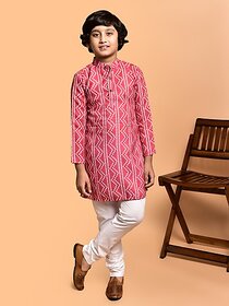 PrintCultr Boys Festive & Party Kurta and Pyjama Set (Red)