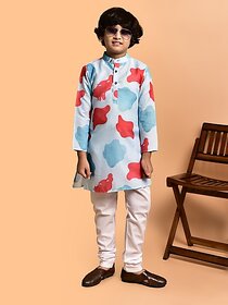 PrintCultr Boys Festive & Party Kurta and Pyjama Set (White)