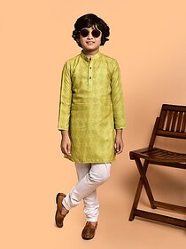 PrintCultr Boys Festive & Party Kurta and Pyjama Set (Yellow)
