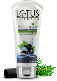 Lotus Herbals Whiteglow Activated Charcoal Face Wash  Anti Pollution  Oil Control  For All Skin Types  100g