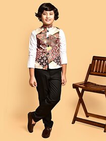 PrintCultr Boys Printed Nehru Jacket (Multicolor)