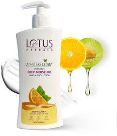Lotus Herbals Whiteglow Vitamin C Deep Moisture Hand  Body Lotion Moisturises And Brightens, 400Ml