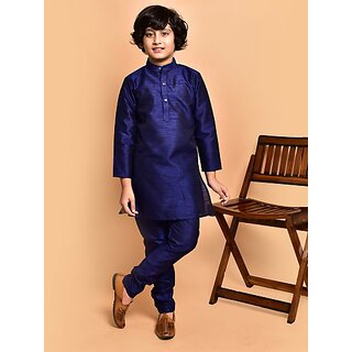 PrintCultr Boys Festive & Party Kurta and Pyjama Set (Dark Blue)