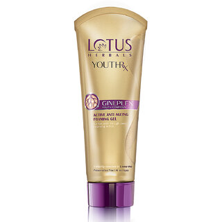 Lotus Herbals YouthRx Active Anti Ageing Foaming Gel Face Wash  With Jojoba, Ginseng  Ginger  50g