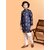PrintCultr Boys Festive & Party Kurta and Pyjama Set (Dark Blue)